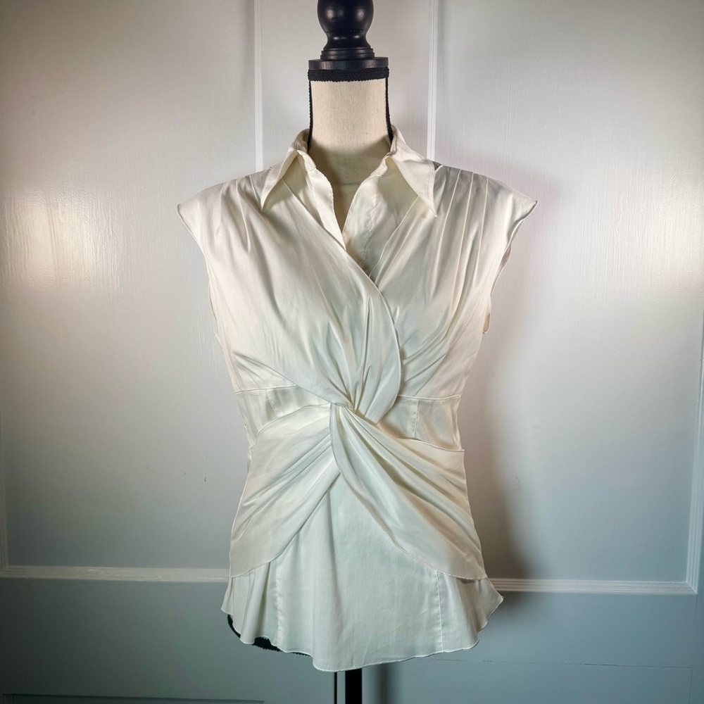 Trina Turk Criss Cross Front Sleeveless Blouse